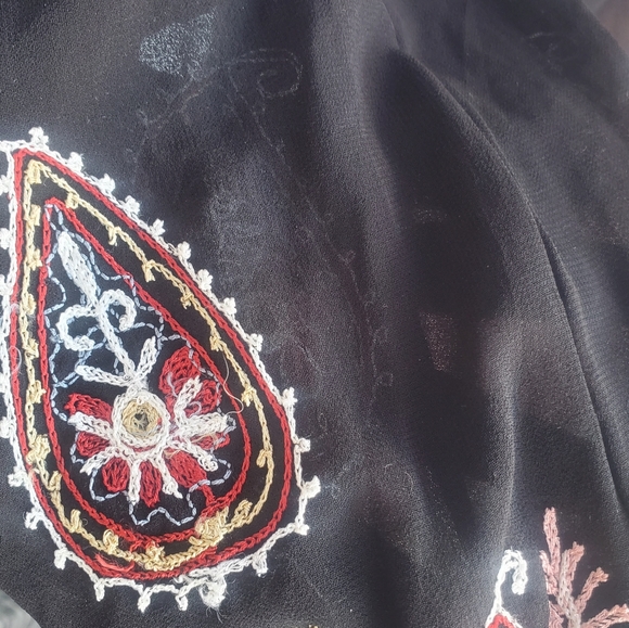 Anthropologie Love Sam Sheer & Embroidered Long Sleeve Women's Blouse Medium - Picture 6 of 9